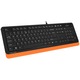 Клавиатура A4tech, Fstyler USB, С кабел, 104 клавиша стандатерн формат, USB, Черен/Оранжев