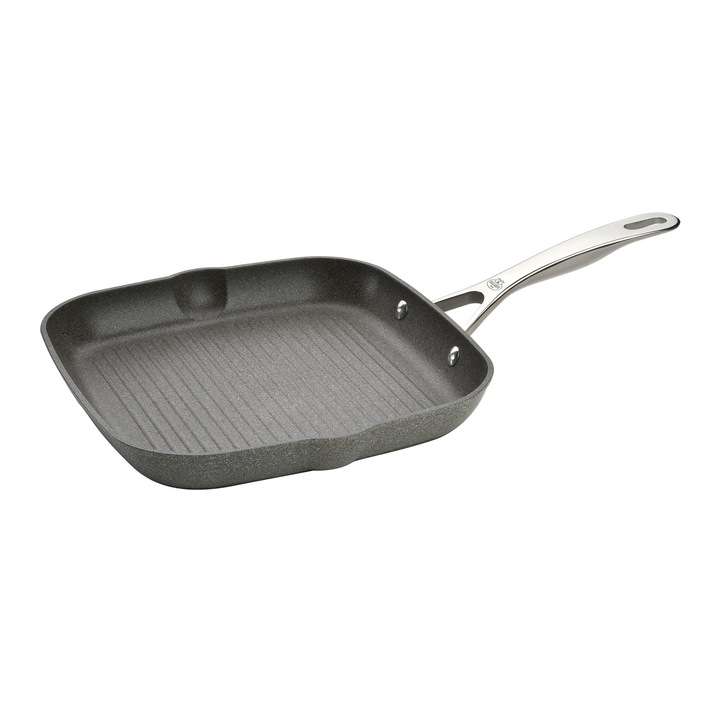 Грил тиган Ballarini, Гранит/Титан/Метал, 28x28x3.7 см, Черен