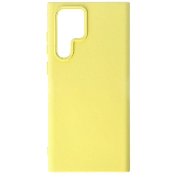 Силиконов калъф за Samsung Galaxy S22 Ultra 5G, вътрешност от силикон TPU и микрофибър, ултра безопасна камера, Aziao Protect Tech, жълт