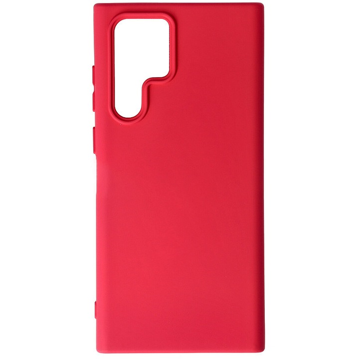 Силиконов калъф за Samsung Galaxy S22 Ultra 5G, вътрешност от силикон TPU и микрофибър, ултра безопасна камера, Aziao Protect Tech, червен