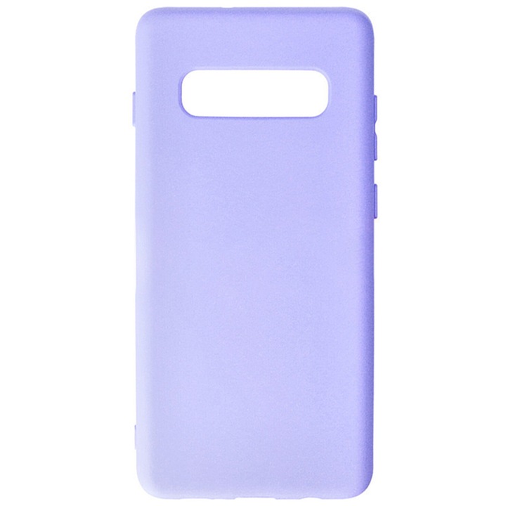 Szilikon tok Samsung Galaxy S10+ Plus-hoz, szilikon TPU és mikroszálas belső, ultra biztonságos kamera, Aziao Protect Tech, lila