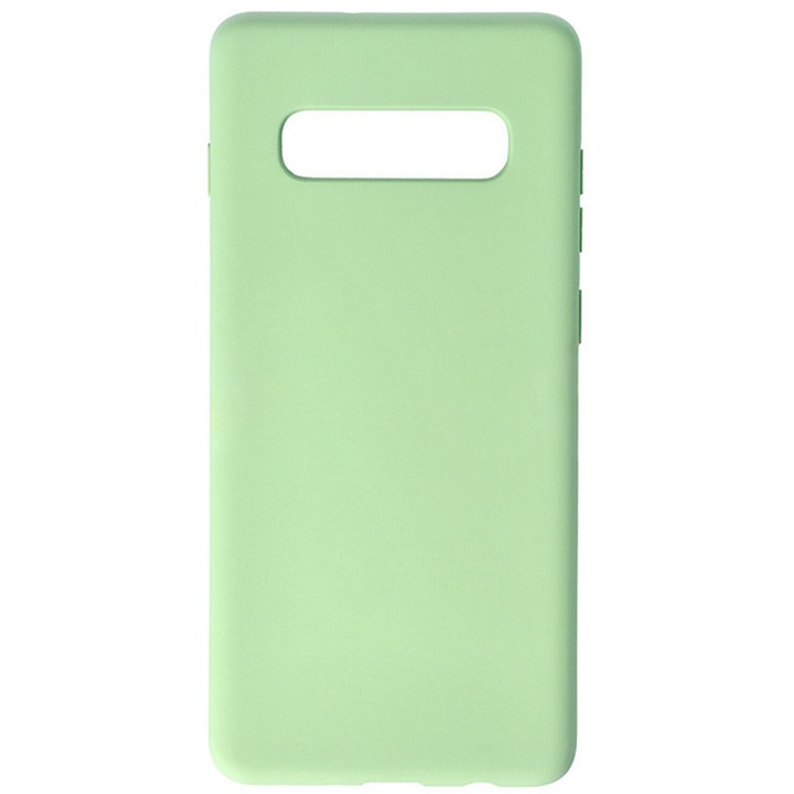Husa din silicon pentru Samsung Galaxy S10+ Plus, Microfibra, Camera Ultra Safe, Protect Tech, Verde