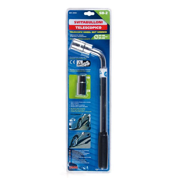 Cheie pentru roti auto, Lampa, Telescopica, 17/19/21/23 mm, 35.5x51.5 ...