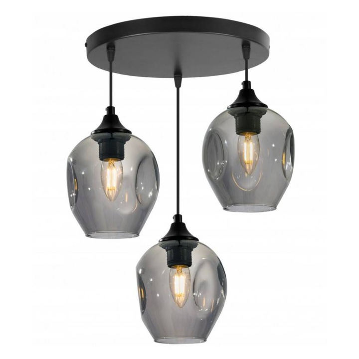 Пендел Light Home, Метал, 90 см, E27, Черен