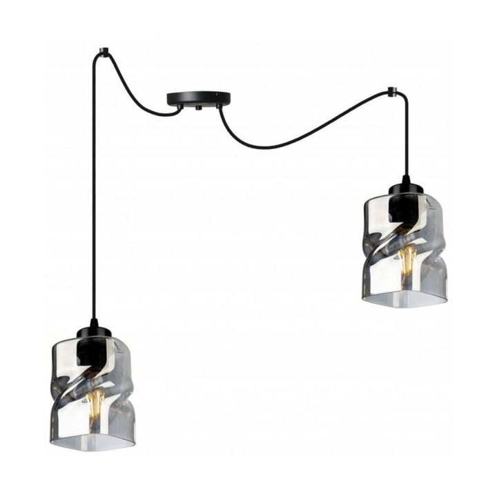 Light Home, Csillár Pendulum Fém, E27, 200 cm, Fekete