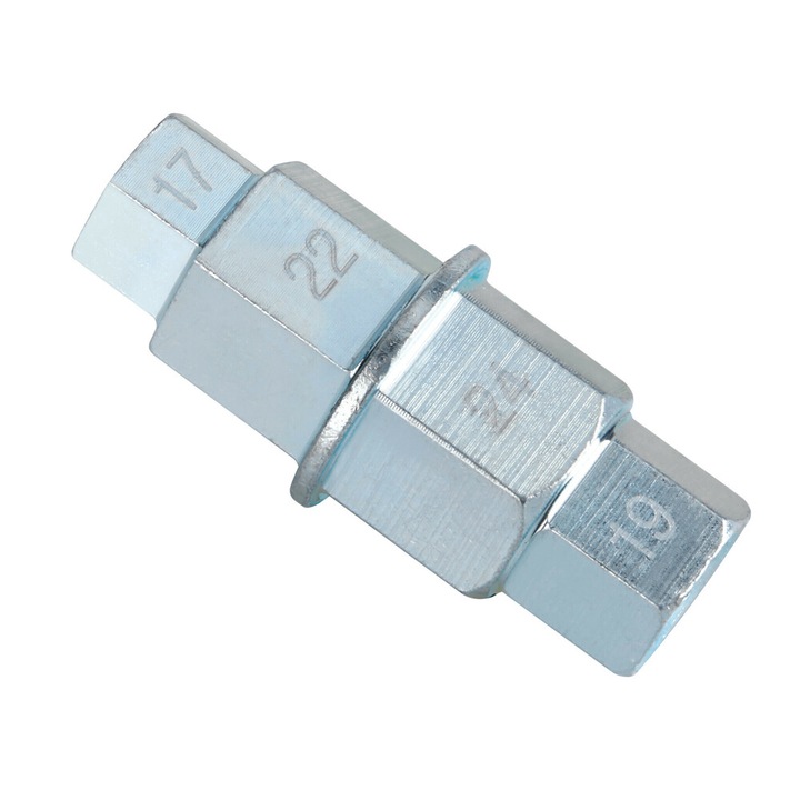 Cheie demontare roti auto, Lampa, 17/19/22/24 mm, Argintiu