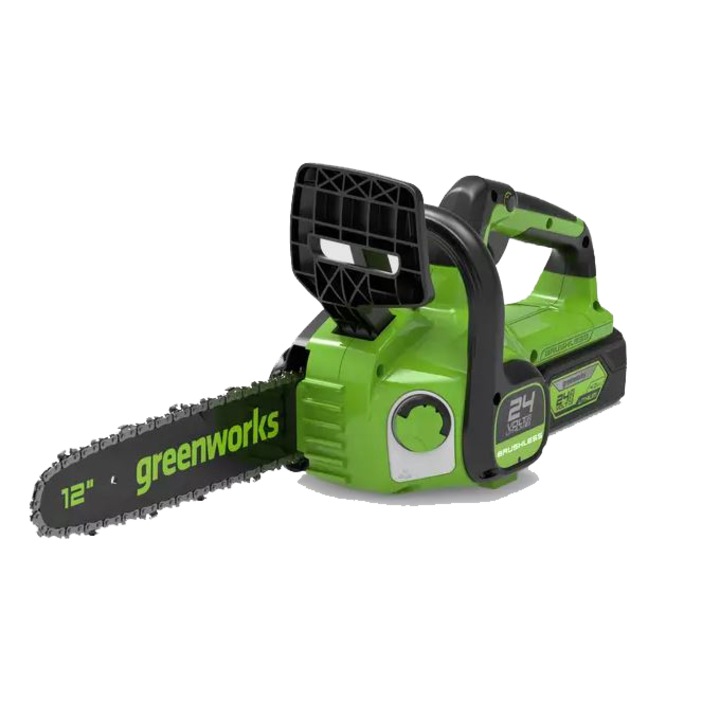 Акумулаторен трион Greenworks, GD24CS3024V, Без батерия и зарядно устройсво, Зелен/Черен