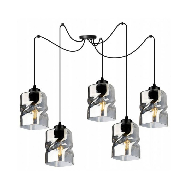 Pendul Light Home, Metal, E27, 200 cm, Negru