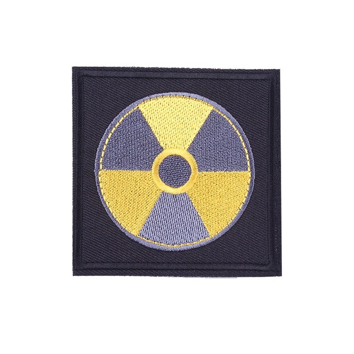 Petic textil brodat Danger, 7.8x7.8 cm