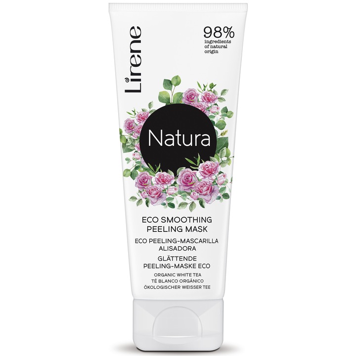Lirene Econatural пилинг маска за лице 2 в 1 98% натурален, 75 мл