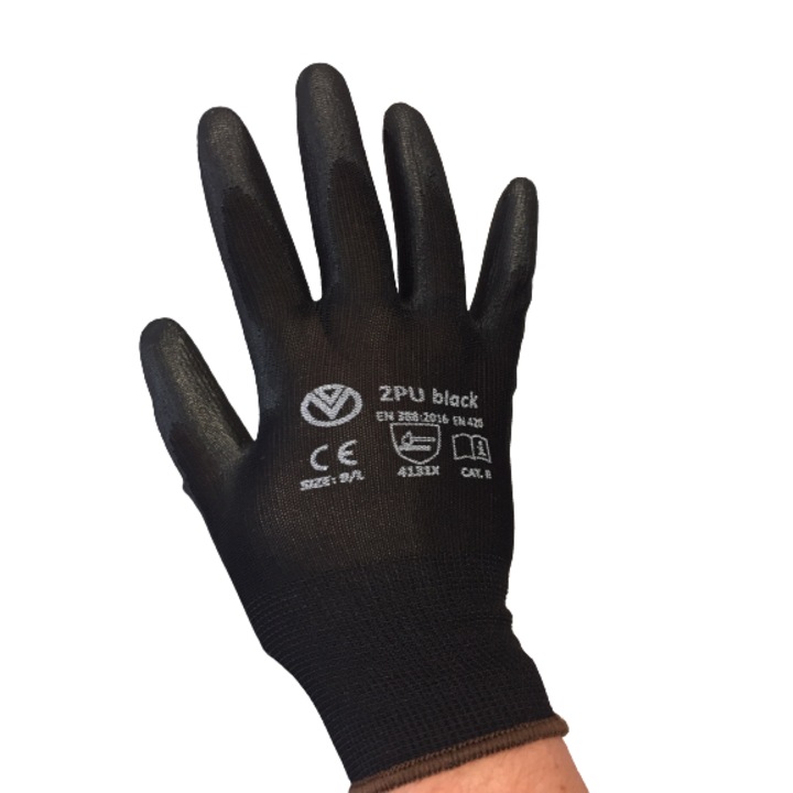 Работни ръкавици Ivel&Co, 2PU Black, 11, черен