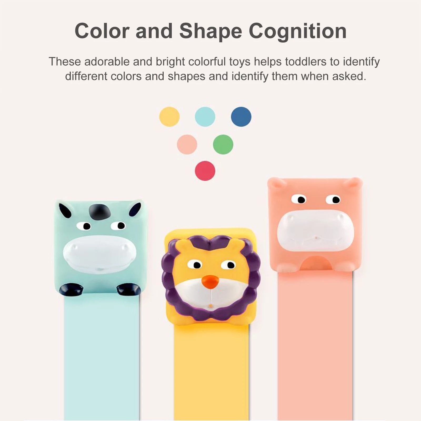 Set 6 Cuburi Moi din Silicon pentru Bebelusi, Animalute Colorate - eMAG.ro