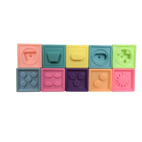 Set 10 Cuburi Moi din Silicon pentru Bebelusi - eMAG.ro