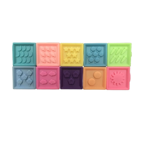 Set 10 Cuburi Moi din Silicon pentru Bebelusi - eMAG.ro
