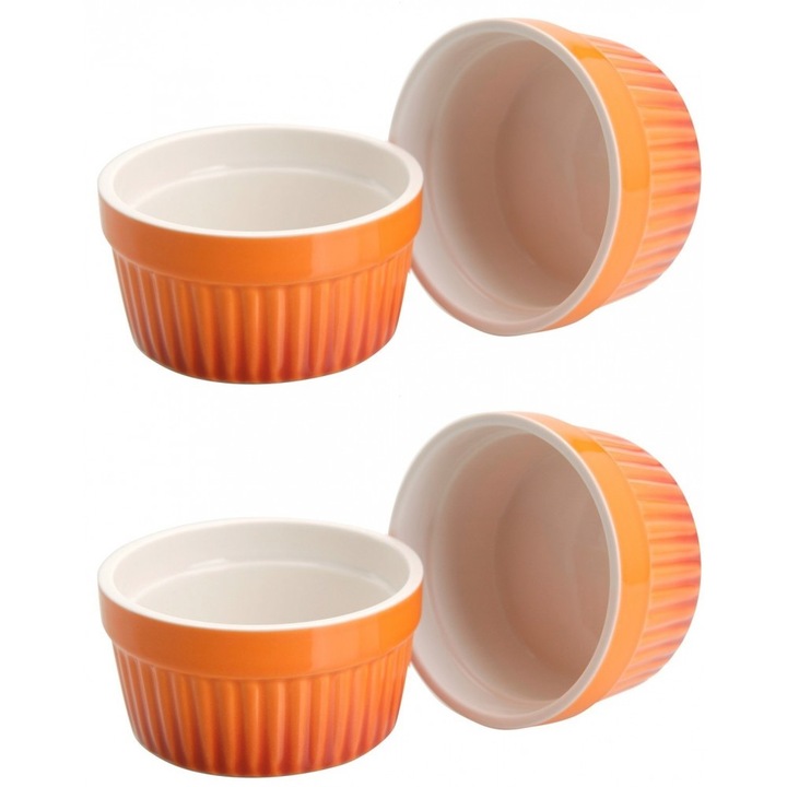 Excellent pite forma, 4 darabos készlet narancssárgával, kerámia, 11x4,8 cm