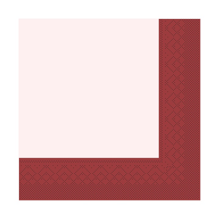 Set 100 Servetele MANK alb/bordeux, 40x40, impaturite in 4
