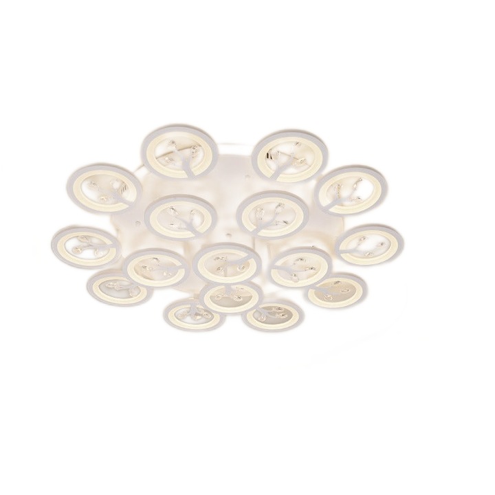 Lustra LED RFAN, Model K27/16, cu Telecomanda, 3 Tipuri de Lumina, Intensitate Reglabila, 280W, Alb