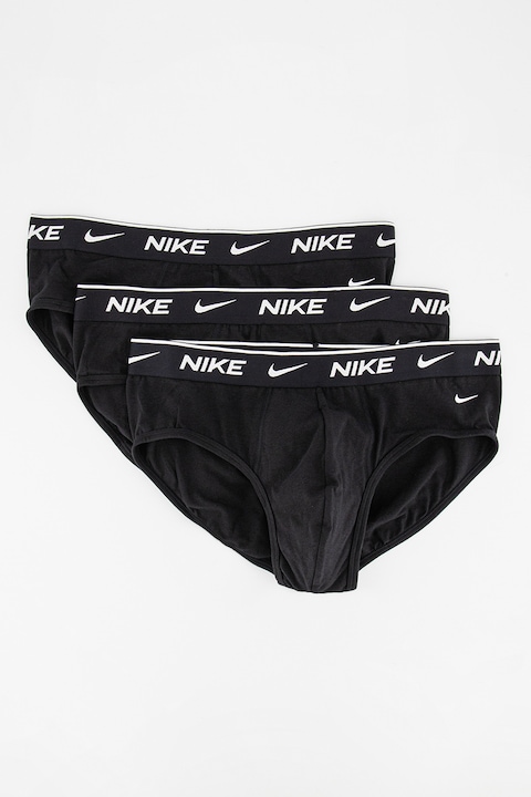 Nike, Слипове с лого, 3 чифта, Черен