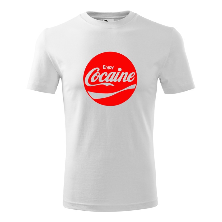 Tricou Barbat, Personalizat " Love cocaine ", Alb, Marime XXL
