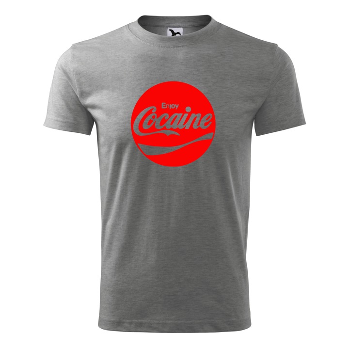 Tricou Barbat, Personalizat " Love cocaine ", Gri, Marime XXXL