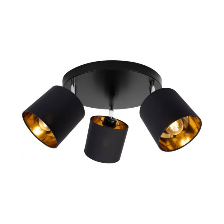 Регулируем плафон GAMA, Light Home, Текстил/Метал, E27, 50x30 см, Черен