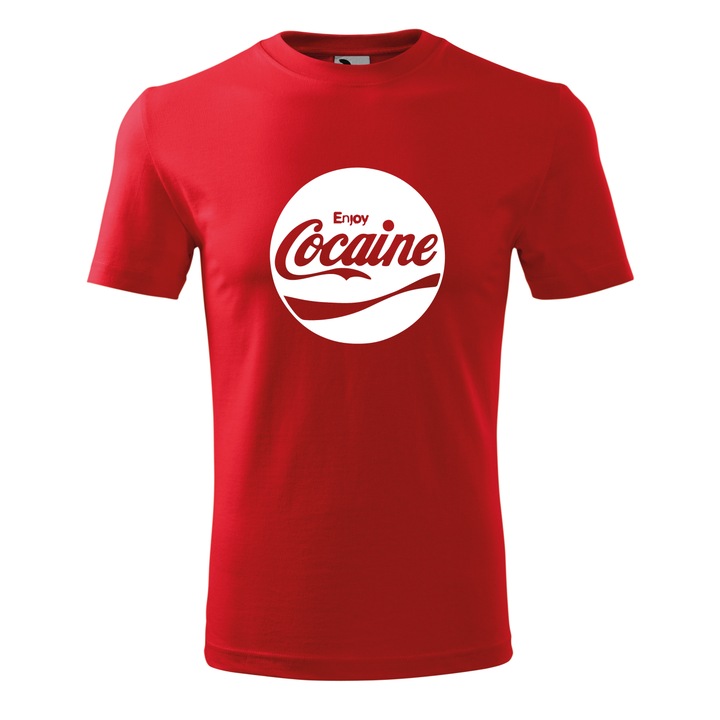 Tricou Barbat, Personalizat " Love cocaine ", Rosu, Marime XXXL