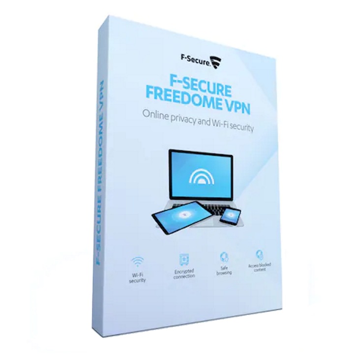 Антивирус F-Secure Freedome VPN, Електронен лиценз, 5 потребителя, 1 година