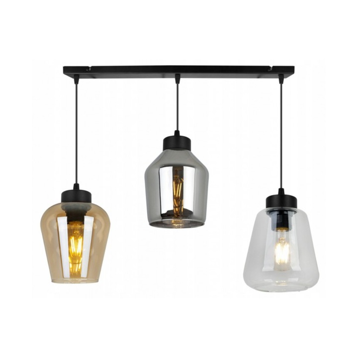 Lustra RIJEKA , Light Home, Metal/Sticla, 90x60 cm, Multicolor