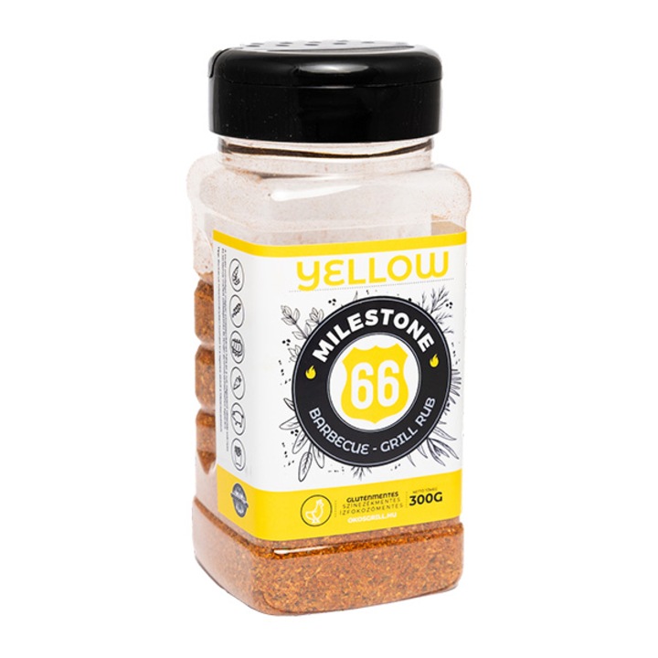 Milestone66 BBQ-Grill Rub fűszerkeverék, Yellow, 300 g