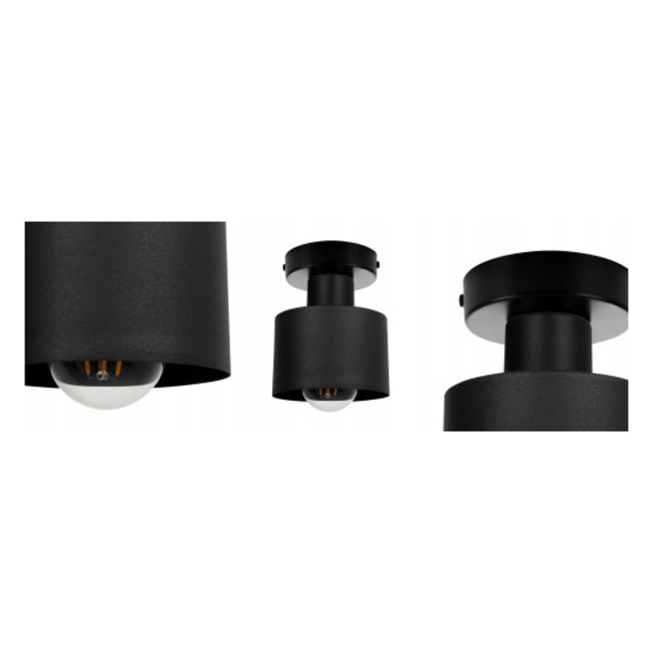 Плафон Loft Style, Light Home, Metal, E27, Черен