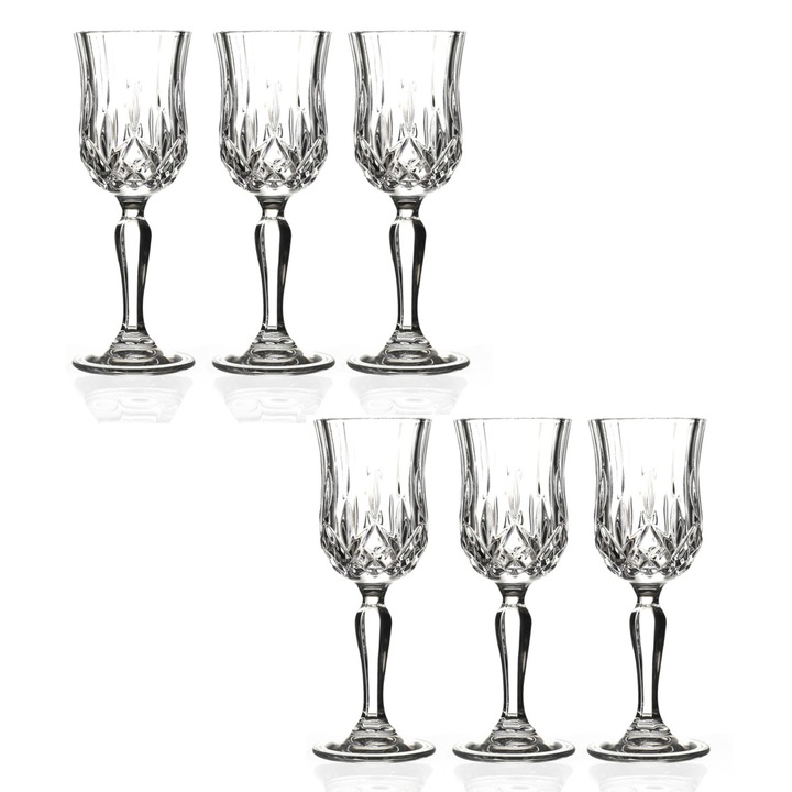 Set 6 pahare cu picior, Opera, din cristal, 230 ml