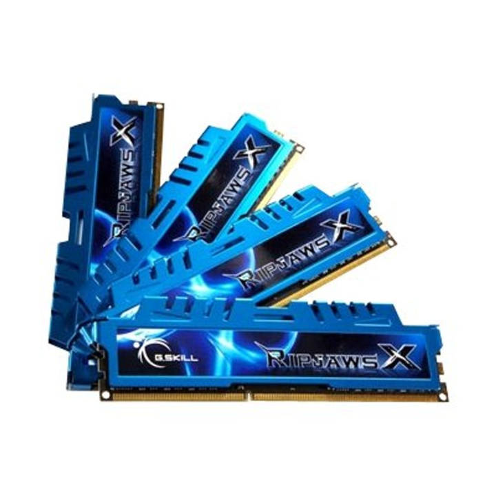 Памет G.SKILL RipjawsX Blue 32GB (4x8GB) DDR3 1600MHz CL9 Quad Channel Kit