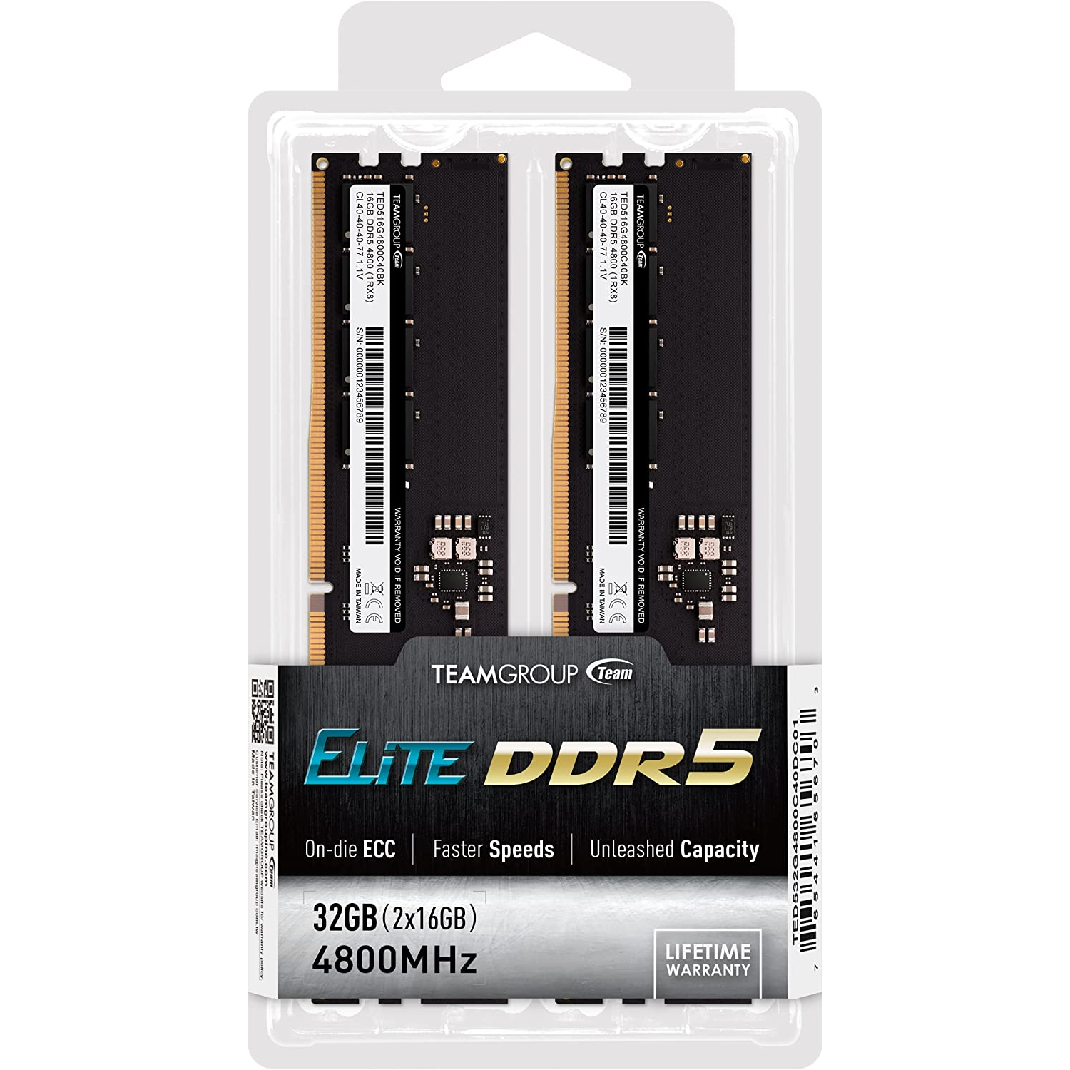 Memória, TEAMGROUP Elite DDR5 32 GB készlet 2 x 16 GB 4800 MHz 