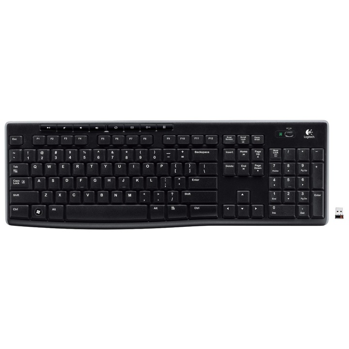 Клавиатура Logitech, 920-003735, Безжична, Черен