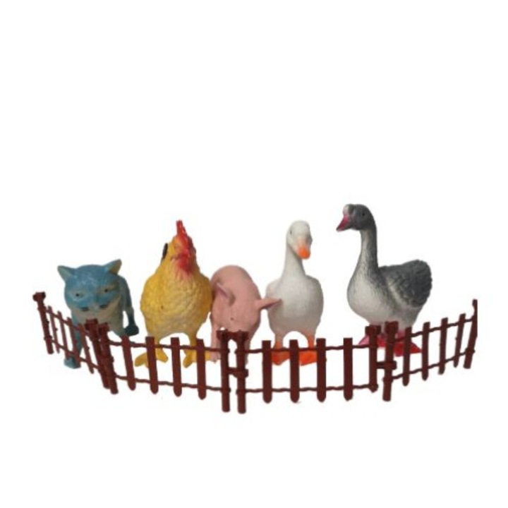 Комплект 5 фигурки от твърда гума, домашни животни