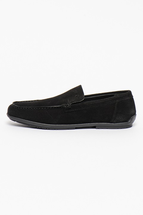 CALVIN KLEIN, Mocasini de piele intoarsa cu varf rotund, Negru, 41