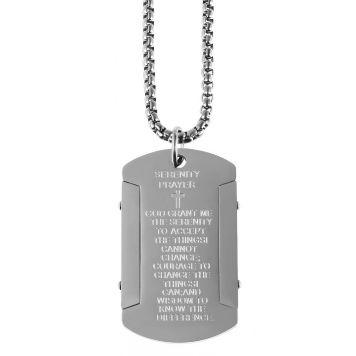 Akzent férfi nyaklánc Serenity Prayer feliratú medállal