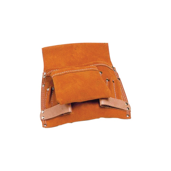 Port scule din piele Mob & Ius cu 8 buzunare si 2 suporti pentru ciocan