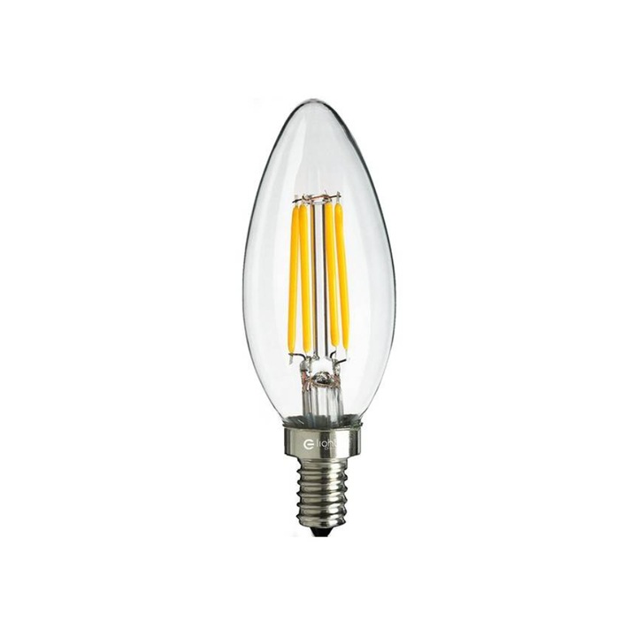 LED izzó E14, Light Home, Meleg fény, 400 lm, Átlátszó