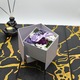 Елегантна флорална композиция, сапунени цветя, D4080, лилаво, 12X12X12 см
