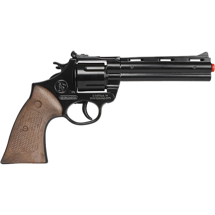Pistol cu capse Gonher - Revolver politie metalic, 12 capse, 28 cm