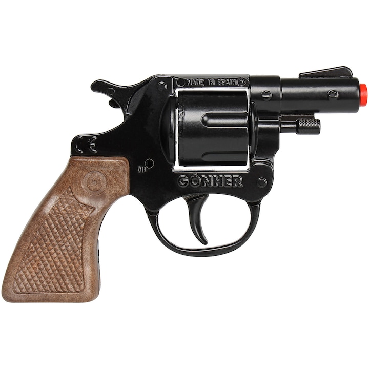 Pistol cu capse Gonher - Revolver politie metalic, 8 capse, 16 cm