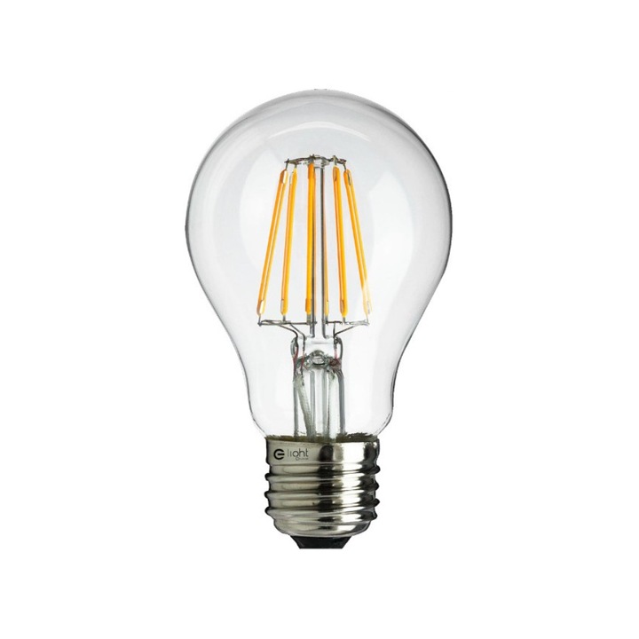 Bec LED E27, Light Home, Lumina neutra, 600 lm, Transparent