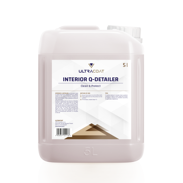 Ultracoat професионално решение за вътрешно почистване и поддръжка на автомобили, Interior Q-Detailer 5l