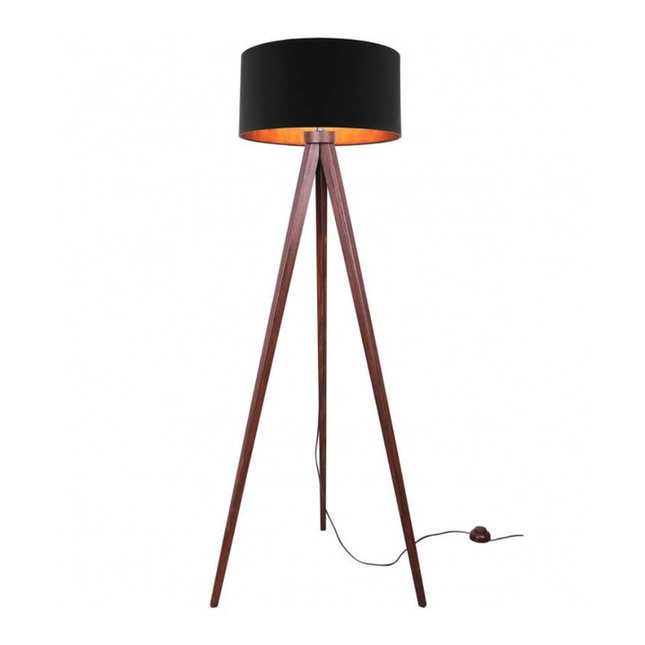 Lampadar Light Home, Lemn, 150 cm, E27, Maro/Negru