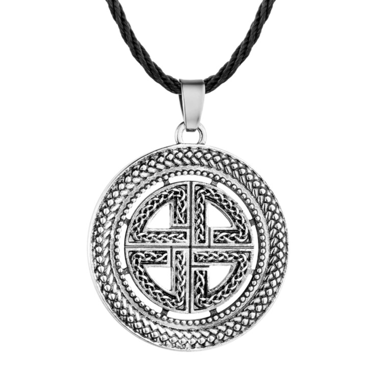 OEM medálos nyaklánc, viking, zsinór 45-52 cm, ezüst