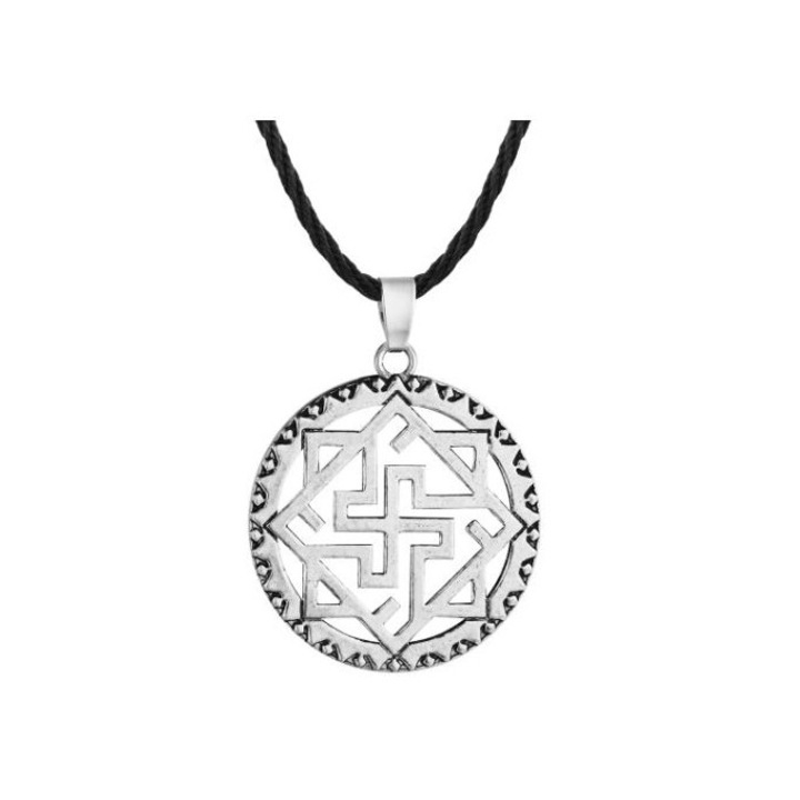 OEM medálos nyaklánc, viking, zsinór, 45-52 cm, ezüst