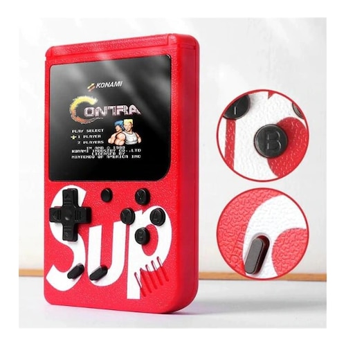 Consola SYNO Game Box, 400 jocuri, rotita volum, ecran LCD de 3.0", cablu AV pentru conectare televizor, incarcare Micro-USB, multiplayer jocurile copilariei, portabil, Rosu