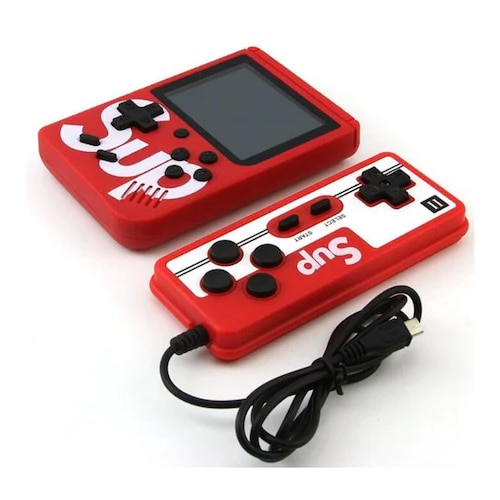 Consola SYNO Game Box, 400 jocuri, rotita volum, ecran LCD de 3.0", cablu AV pentru conectare televizor, incarcare Micro-USB, multiplayer jocurile copilariei, portabil, Rosu