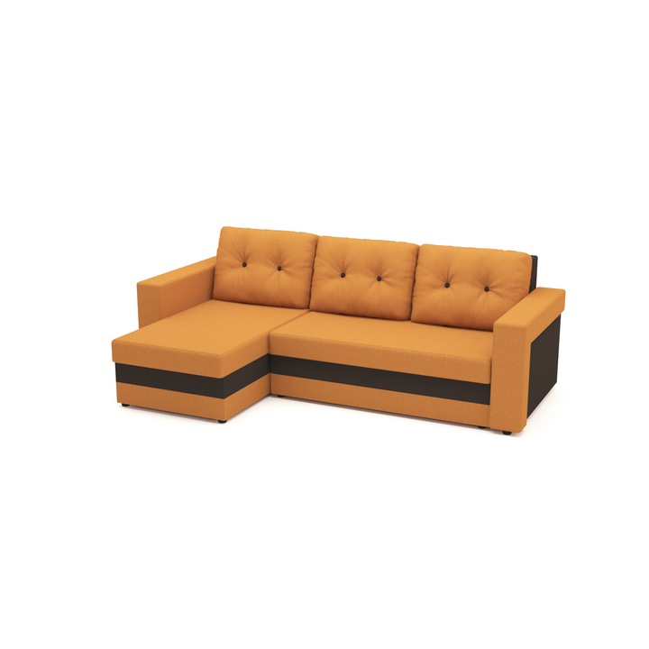 Coltar extensibil, reversibil Bony Mustar, 230 x 140 x 80 cm